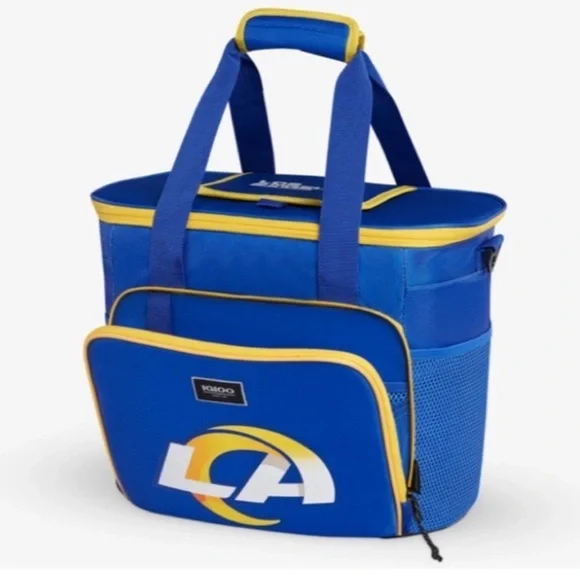 Los Angeles Rams NFL 28 Can Tailgate Tote cooler Insulated Bag NWT